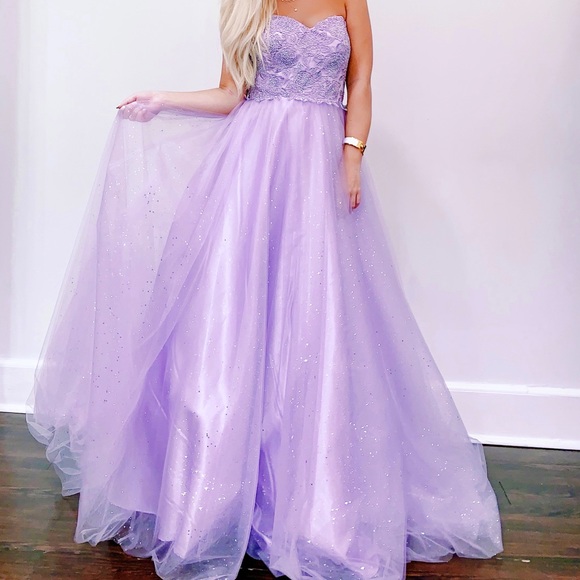 lilac ball gown